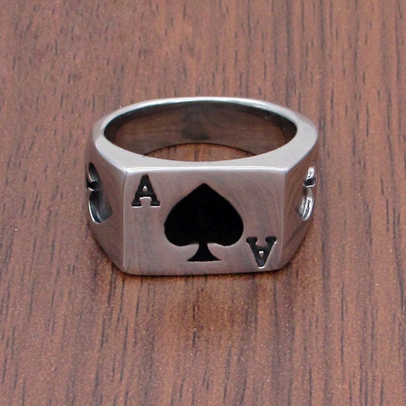 Nhẫn nam nữ tròn Asta Accessories màu bạc thời trang chất Titan đẹp đơn giản không gỉ - Nhẫn A Ring