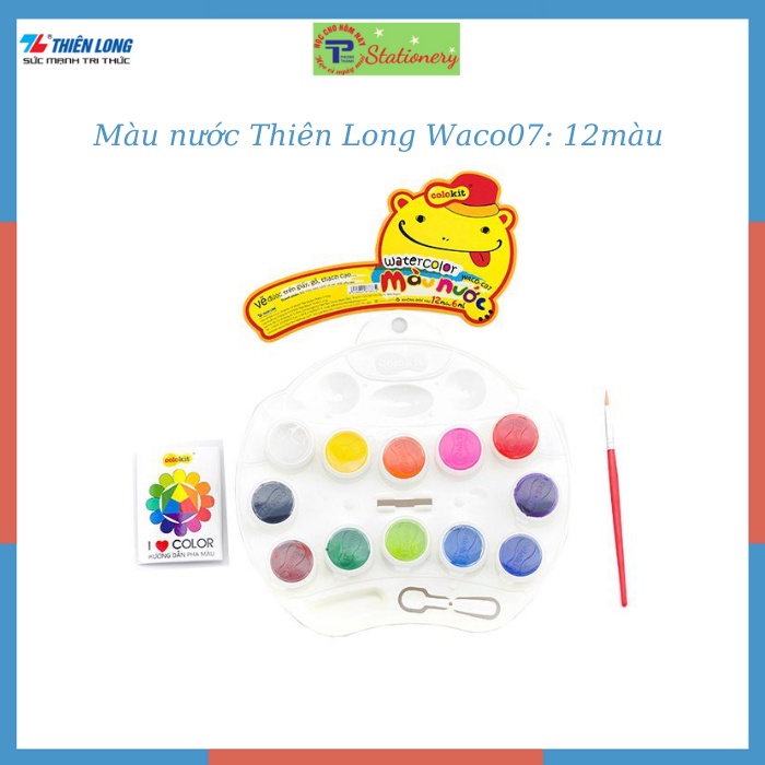 Bộ màu nước Colokit 12 màu WACO05,07- Bộ màu nước 8 màu WACO03,06 Thiên Long