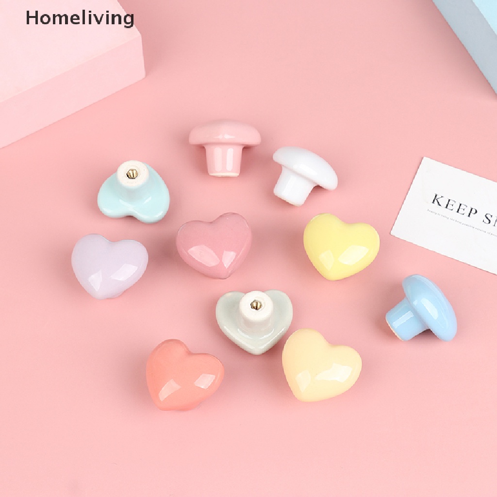 Tay Nắm Ngăn Kéo Tủ Bằng Sứ Hình Tròn Họa Tiết Hoạt Hình Nhiều Màu