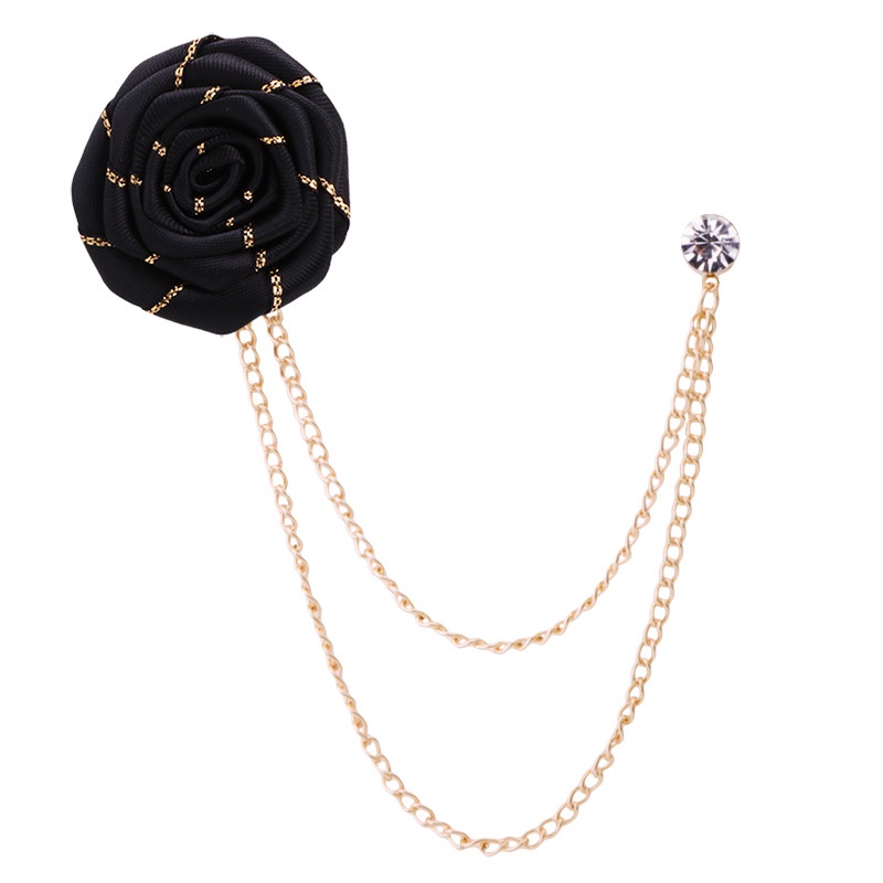 EFAN Ghim Cài Áo Hình Hoa Hồng Phối Tua Rua Phong Cách Hàn Quốc Cho Nam Và Nữ