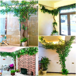 1 bó cành lá xanh, lá si, si trắng | hoa lụa hoa giả