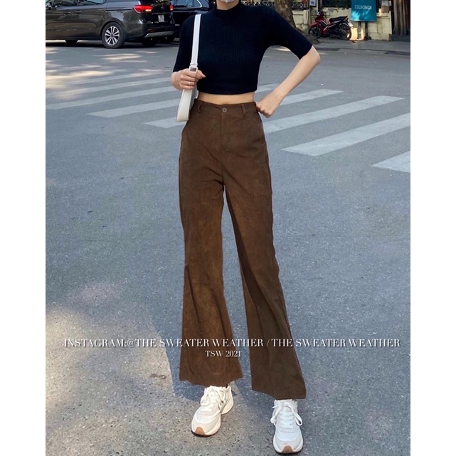 (Ảnh thật) Quần nhung tăm ống loe tag 329 the.sweaterweather TSW | BigBuy360 - bigbuy360.vn