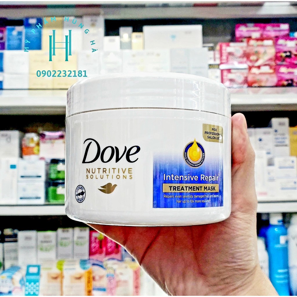 Kem ủ tóc Dove, phục hồi hư tổn, chuyên dụng cho Salon, Dove Nutritive Solutions 500g