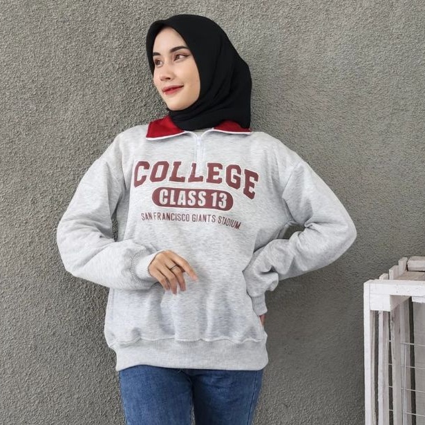 Áo Len Có Dây Kéo Maroon COLEGE | Áo Len OVERSIZE Cổ Lọ Cho Nữ | Dây Kéo Cổ Thuyền OVERSIZE | Dây Kéo Áo SWEATER Nữ | Áo Len Phong Cách Hàn Quốc | Vật Liệu Lông Cừu