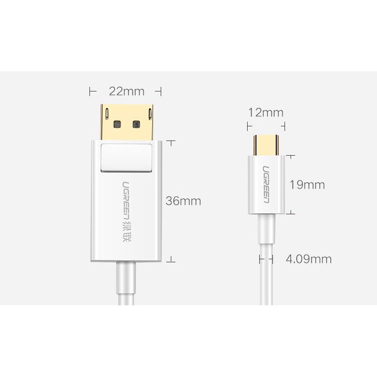 [Mã ELMSBC giảm 8% đơn 300k] Cáp USB type-C to Displayport 1,5m Ugreen 40420