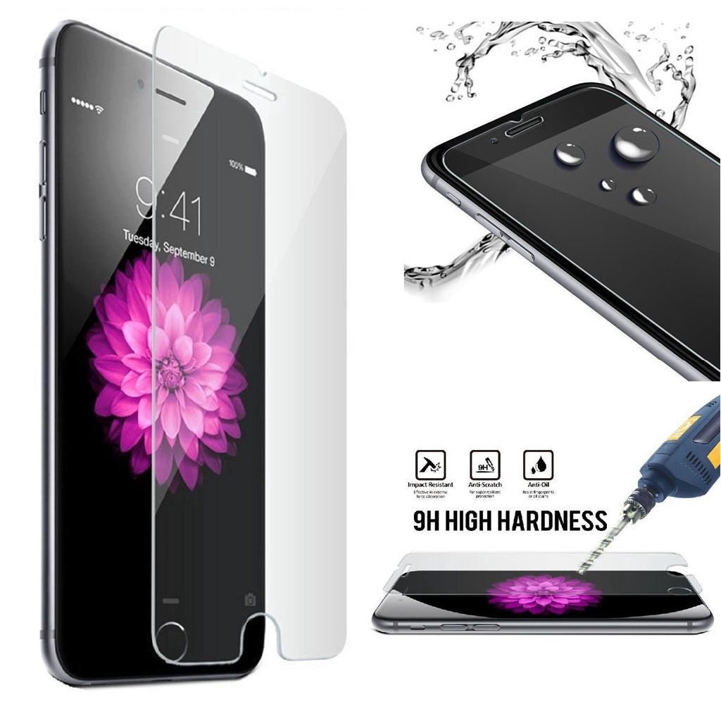 Kính cường lực 9H chống trầy chuyên dụng bảo vệ cho iPhone 8 7 6s Plus 4 5 SE
