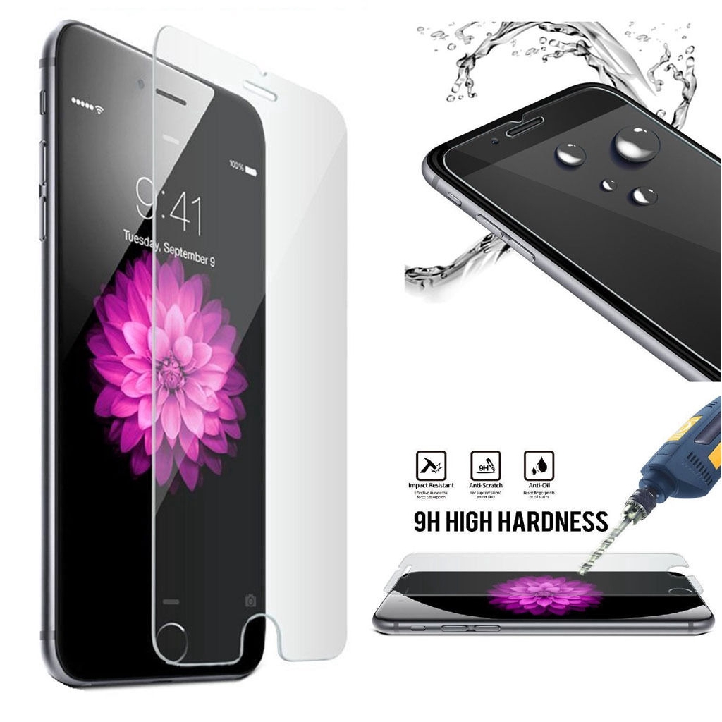 Kính cường lực 9H chống trầy chuyên dụng bảo vệ cho  Compatible For iPhone 8 7 6s Plus 4 5 SE