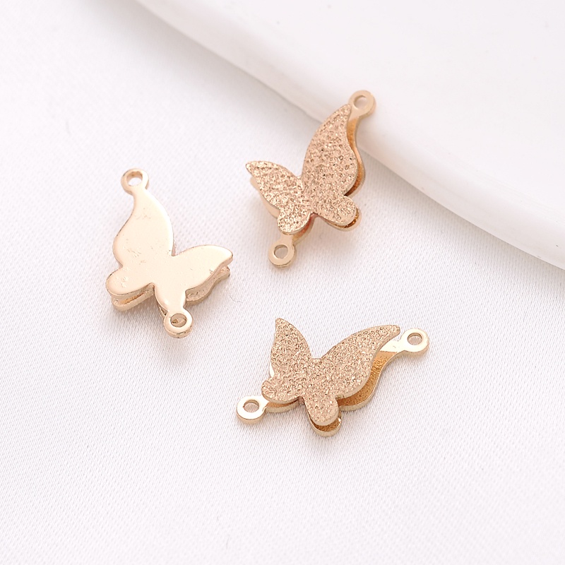 Mặt Dây Chuyền Thủ Công Ba Chiều Bằng Đồng Mạ Vàng 14K Hình Bướm Ba Chiều diy