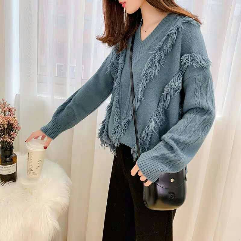 Áo Len Form Rộng Màu Đỏ Theo Phong Cách Mới