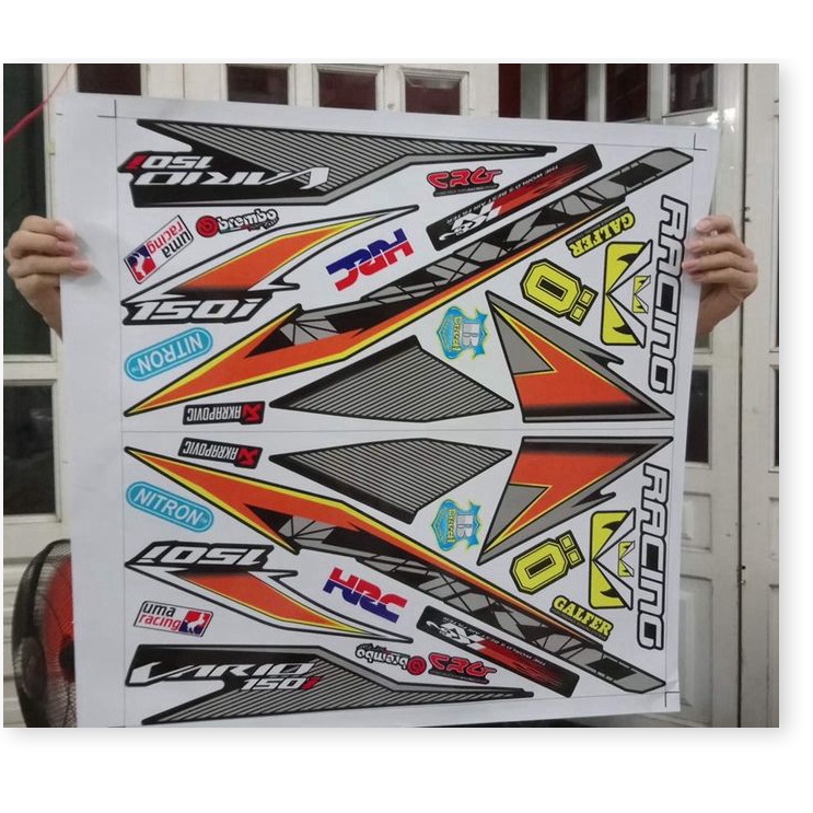 Tem vario 150 đen cam