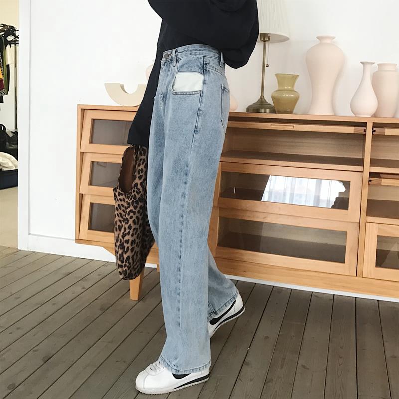 Quần jeans nữ ống rộng phong cách Hàn Quốc cá tính | BigBuy360 - bigbuy360.vn