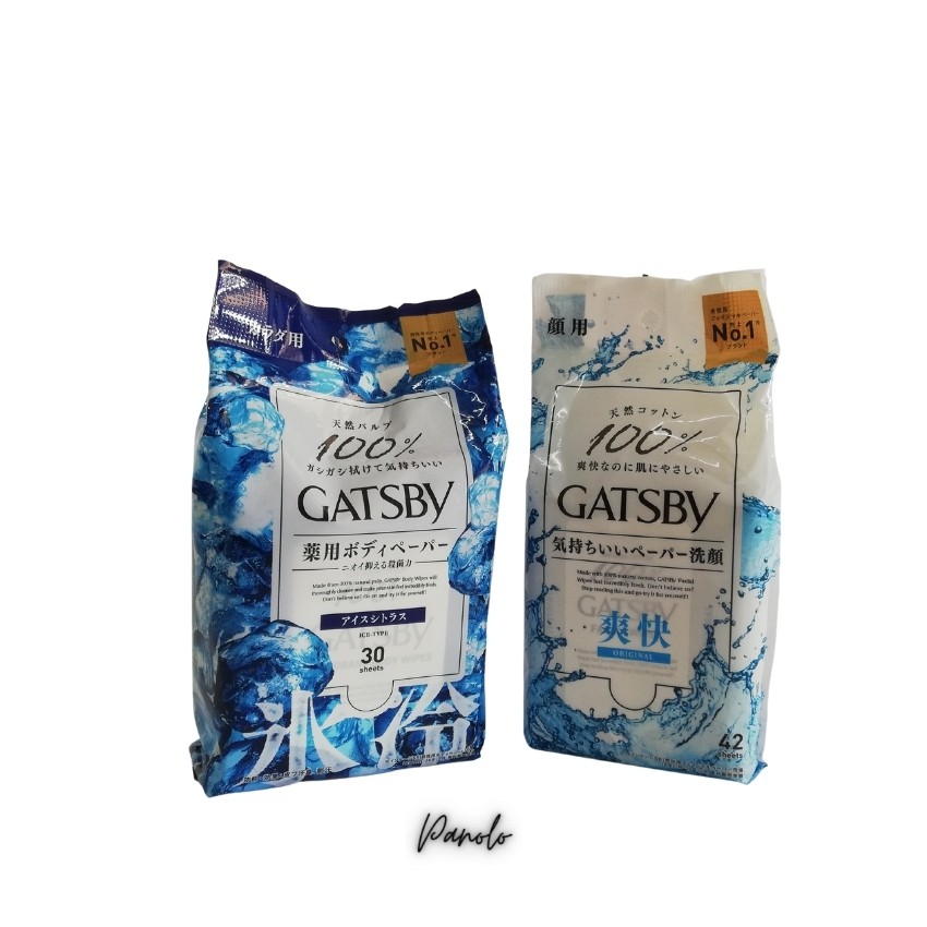 Khăn Giấy Ướt Lau Mặt Gatsby Facial Wipes 42 Tờ, Mát Lạnh, Sảng Khoái, Sạch Lỗ Chân Lông, Ngăn Ngừa Mụn