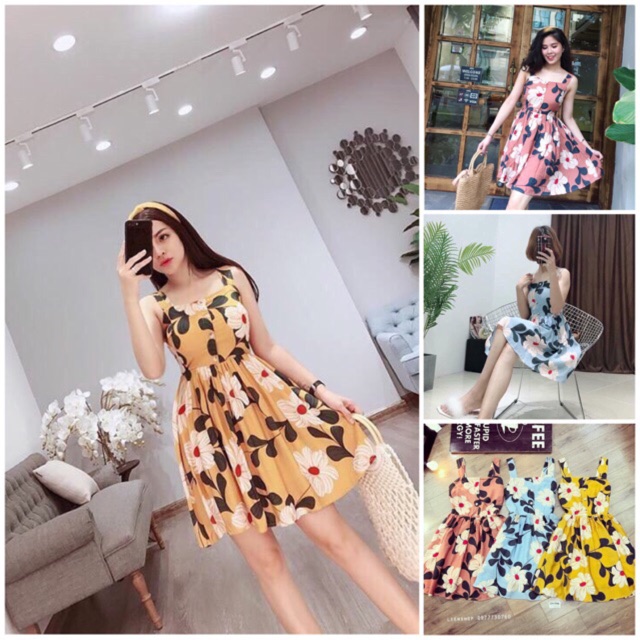 Váy xòe hai dây hoa đang cực hot | BigBuy360 - bigbuy360.vn
