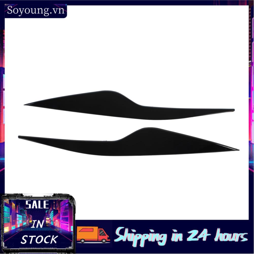 Soyoung 2 Pcs Headlight Eyebrow Front Left Right Light Eyelid Trim Cover Replacement for Ford Focus MK2 2008‑2011
