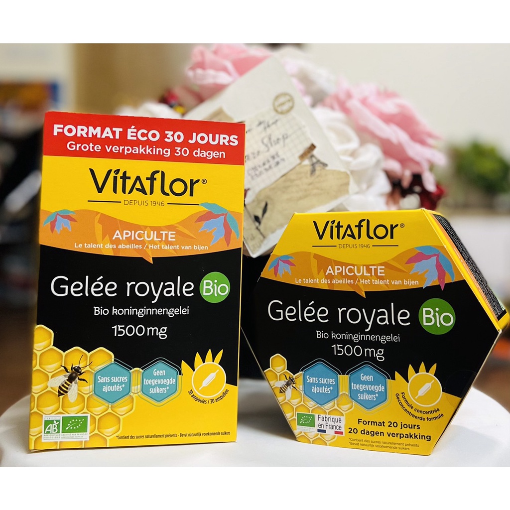Sữa ong chúa Vitaflor Gelee Royale Bio 1500mg Pháp