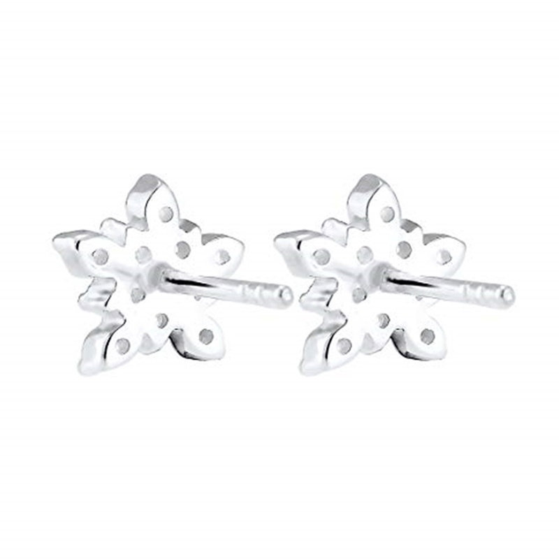 Bông tai mạ bạc đính đá zircon kiểu dáng dễ thương