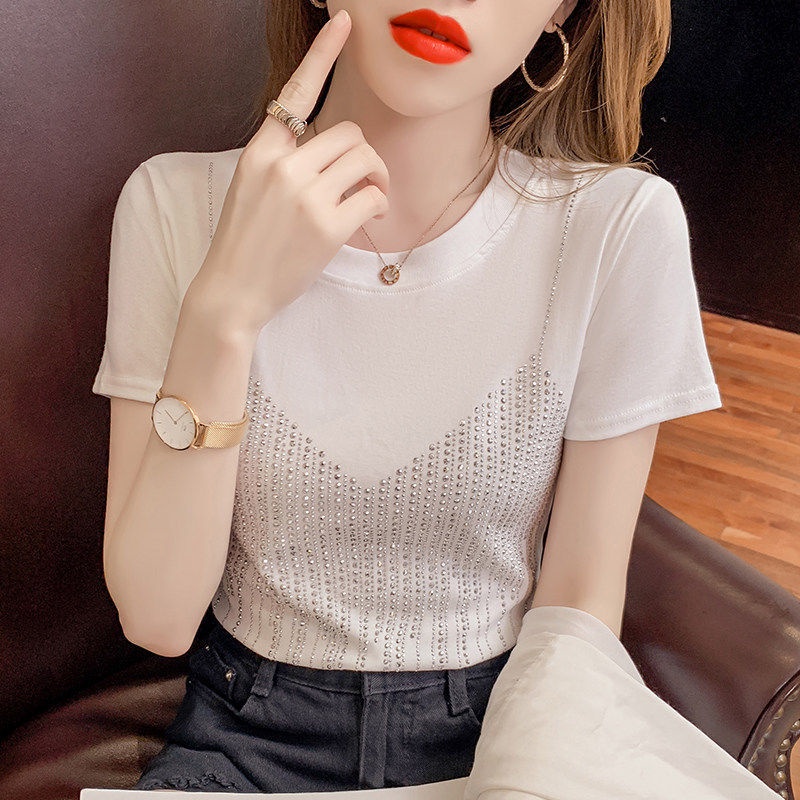 Áo Thun Đen 95% Cotton Tay Ngắn Dáng Ôm Thời Trang Mùa Hè Năng Động Cho Nữ