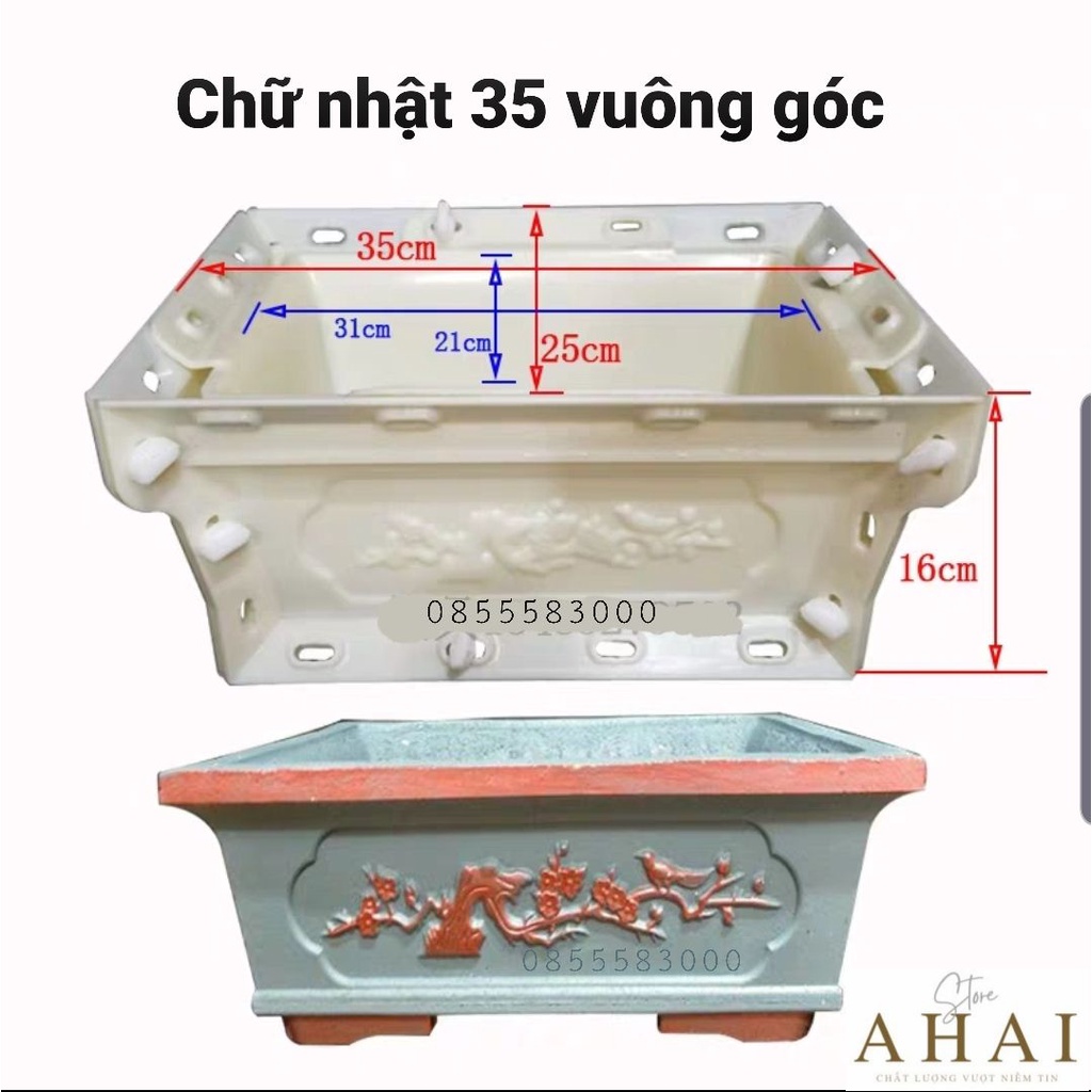 Khuôn đúc chậu cảnh chữ nhật 35