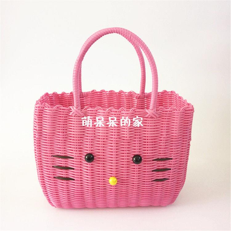 Giỏ Nhựa Đan Tay Dùng Để Đựng Trái Cây / Rau Củ Khi Đi Mua Sắm