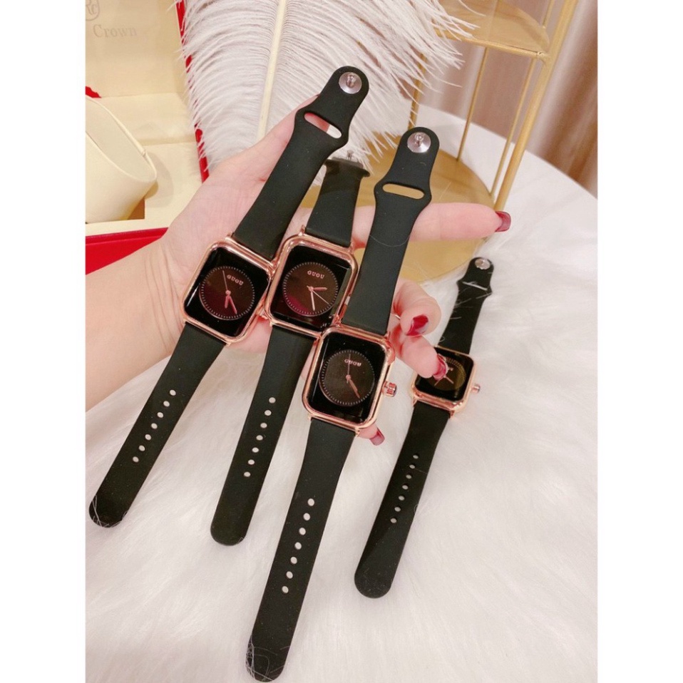 Đồng hồ nữ guou quai silicol mặt chữ nhật siêu hot  bản dây aple donghonu bảo hành 12 tháng | BigBuy360 - bigbuy360.vn