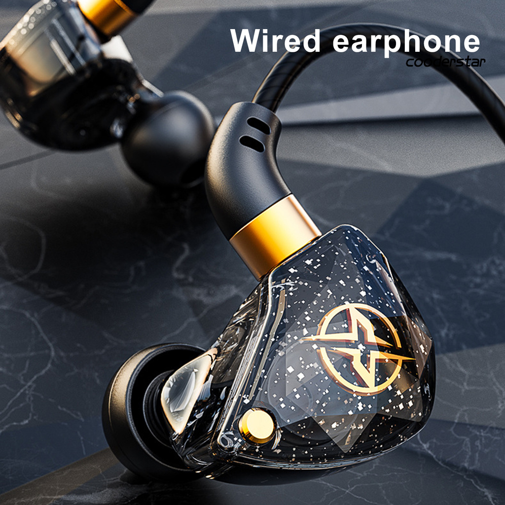 cooderstar X6 1.2m Wrap Around In-ear Wired Earphone Subwoofer 11.6mm Large Moving Coil Headphone for Sports