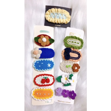 Kẹp tóc len handmade