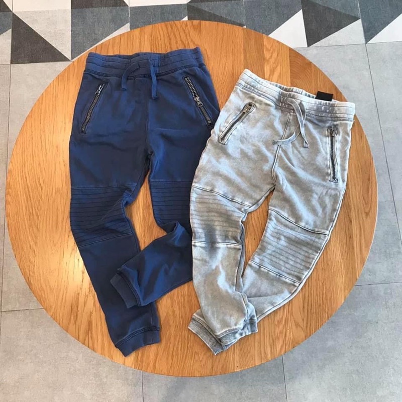 Quần nỉ jogger hm màu xanh cbo bé trai