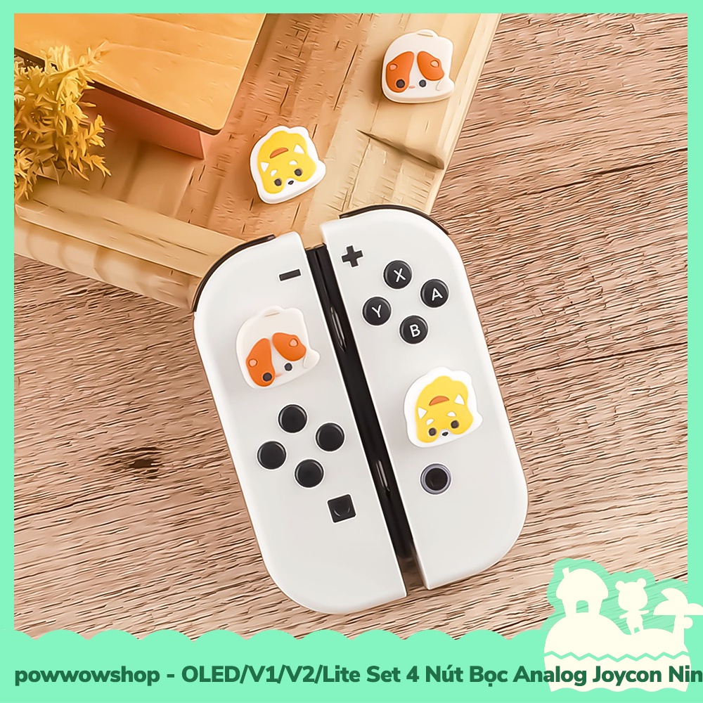 [Sẵn VN - Hỏa Tốc] Oled/V1/V2/Lite Set 4 Bọc Nút Analog Joycon Cho Máy Game Cầm Tay Nintendo Switch Mẫu Dog Housing
