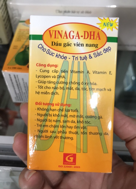 Dầu gấc Vinaga-DHA viên uống sáng mắt