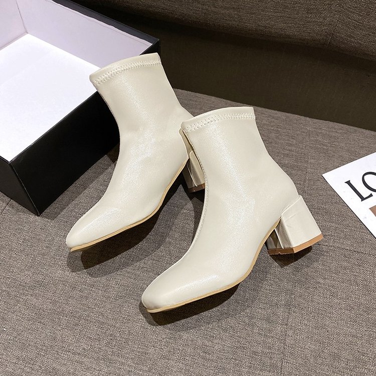 Giày bót mềm đế thấp màu trơn độ co giãn tốt thời trang sành điệu cho nữ | BigBuy360 - bigbuy360.vn