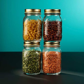 Hũ Chai Thủy Tinh Đựng Gia Vị Thực Phẩm Combo 4 Hũ Nắp Vặn Dung Tích 500 ml - Made in Italy