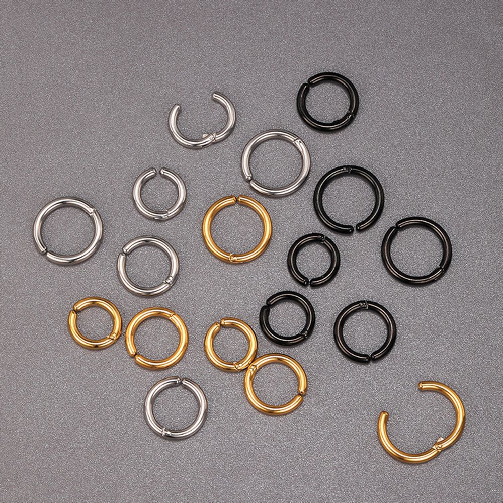 Max Black|Khuyên Tai Dạng Vòng Không Xỏ Bằng Thép Titan Nhiều Màu Sắc Phong Cách Unisex