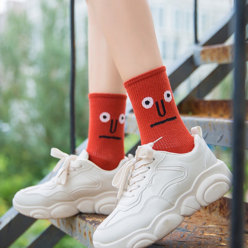 Set 2 / 5 Đôi Vớ Họa Tiết Hoạt Hình Vui Nhộn Phong Cách Harajuku Cho Nữ