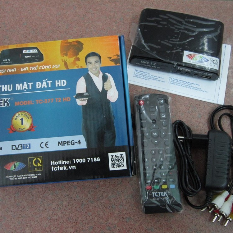 Combo 5 đầu thu mặt đất DVB T2 - modell: TCTEK 377