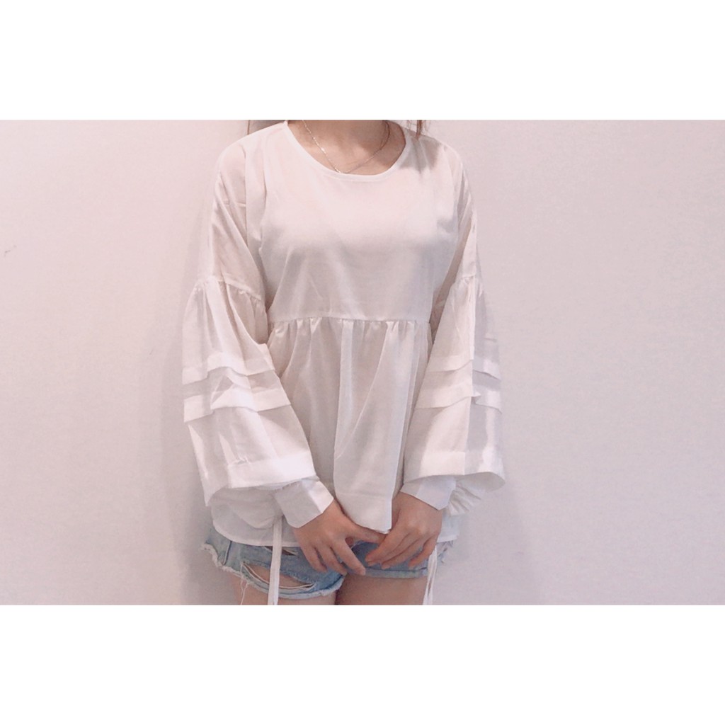 Áo babydoll xếp ly tay 2 màu