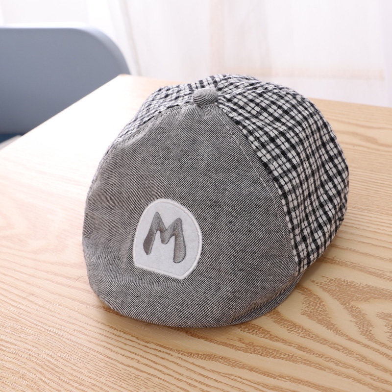 Mũ Beret Họa Tiết Ca Rô Thời Trang Dành Cho Bé