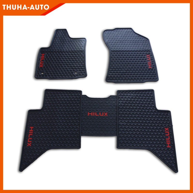 Thảm lót sàn cao su theo xe HILUX TOYOTA đúc nguyên khối dễ dàng vệ sinh lắp đặt vừa vawjtvowsi form xe