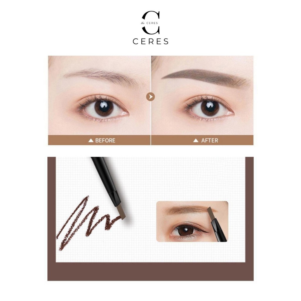 Chì Kè Mày Lameila - Bút Kẻ Lông Mày 2 Đầu Double Effect Không Thấm Nước