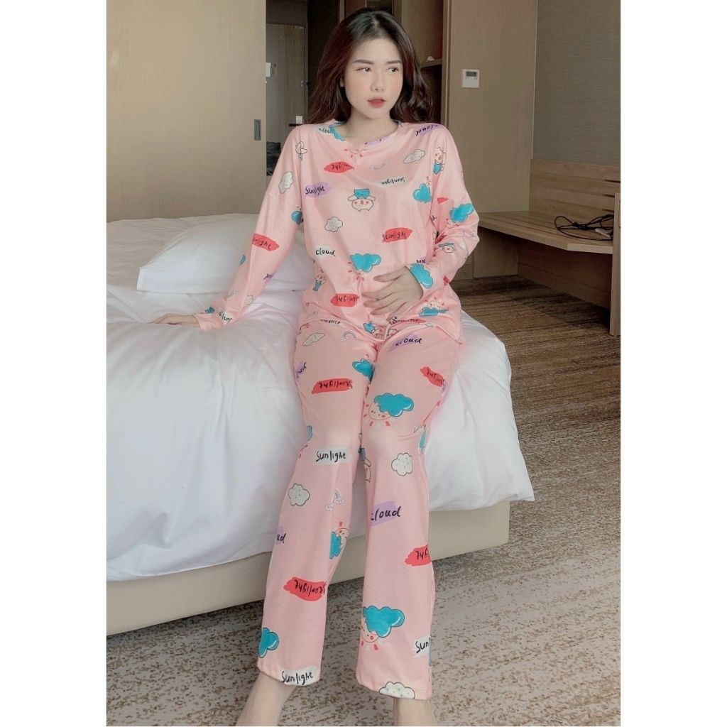 Bộ đồ bầu dài tay và cho con bú M427 chất cotton sữa cao cấp freesize từ 45 đến 70kg