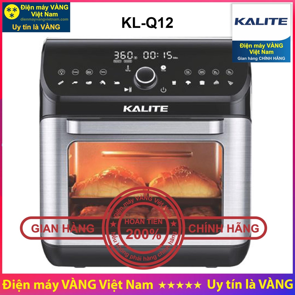 KALITE TẶNG GĂNG TAY VÀ CHỔI PHẾT DẦU - Nồi chiên không dầu Kalite Q10 KL-Q12 KL-1200 (KL-1200 THAY THẾ KL-Q12) và AF12