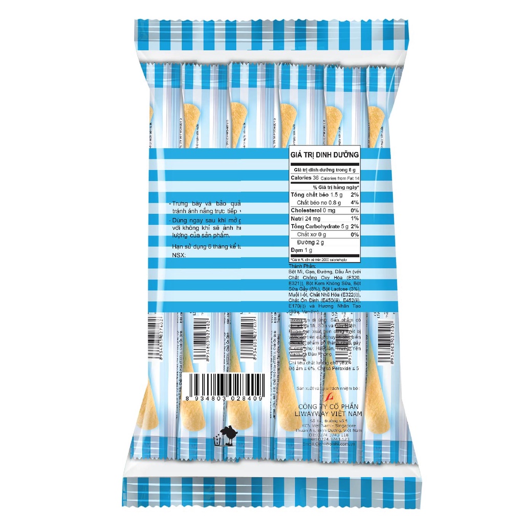 Combo 10 gói Oishi Snack Que Nhân Sữa Akiko