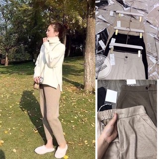 💥 Quần baggy dạ cạp khuy khoá phối chun sau💥