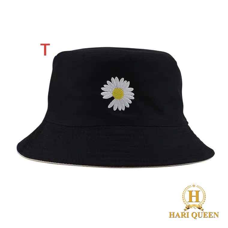 Mũ vành thêu hoa cúc DTR0320