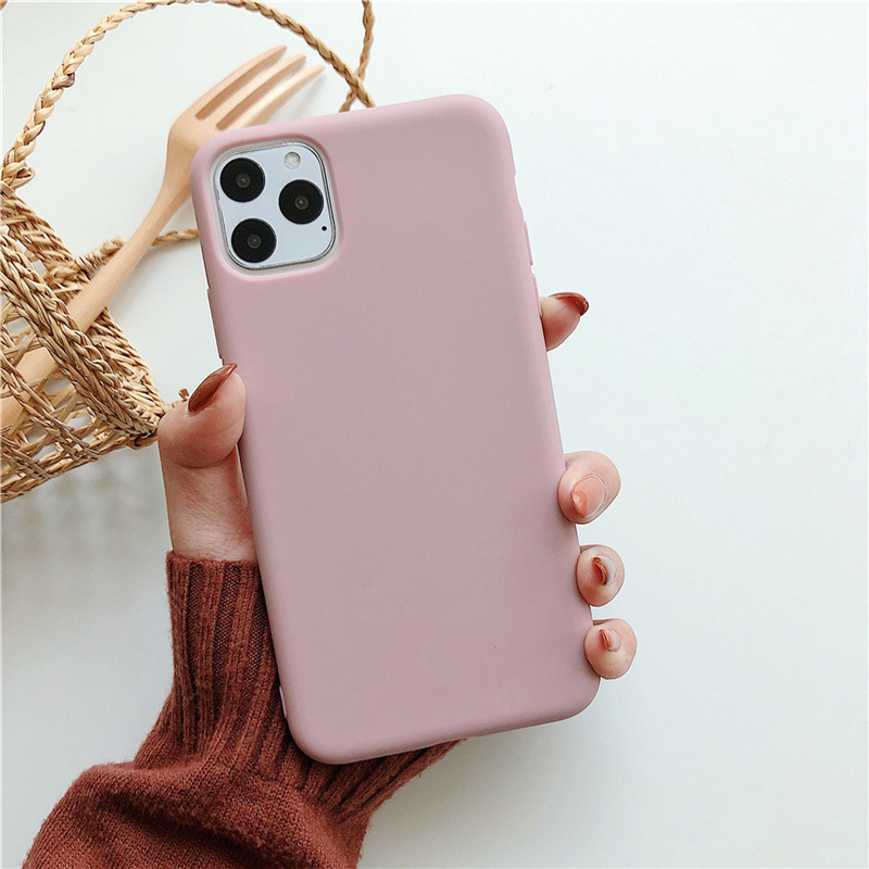 Ốp Điện Thoại Silicone Mềm Màu Trơn Nhám Đơn Giản Cho Apple iPhone 11 Pro Max iPhone 8 Plus