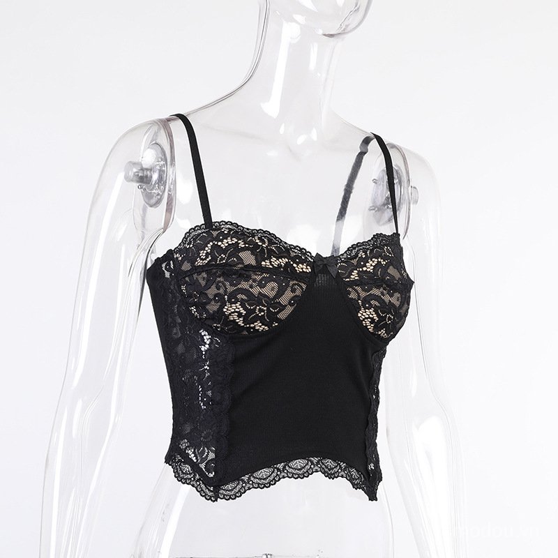 Áo Hai Dây Hở Lưng Phối Ren Gợi Cảm Cho Nữ