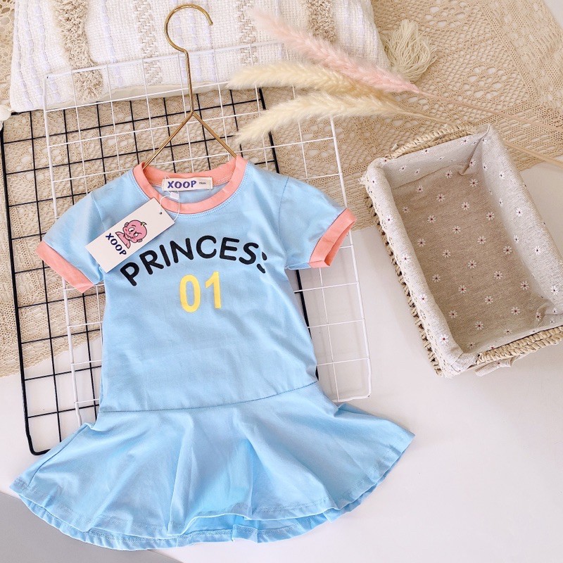 VÁY PRINCESS COTTON 100% HÀNG XOOP CHO BÉ GÁI (7-18kg)