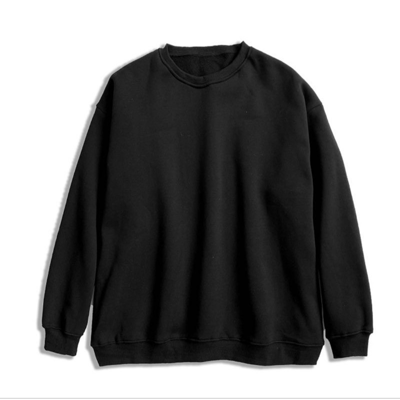 ( Còn đen - trắng XL ) Áo Sweater trơn nỉ bông dày dặn nam nữ