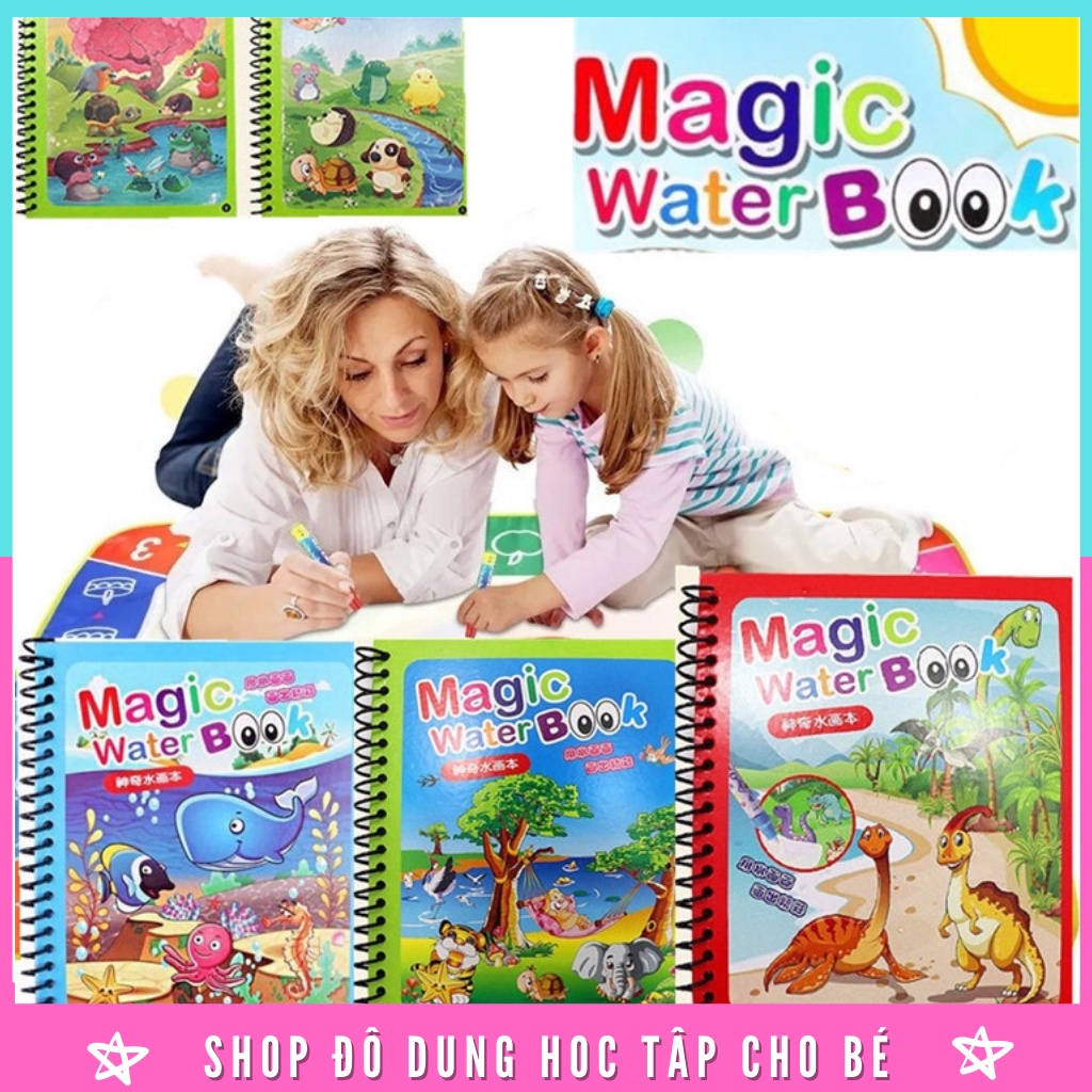 Tranh tô màu cho bé,tranh nước ma thuật nhiều chủ đề 🎁 tặng kèm bút thần kỳ