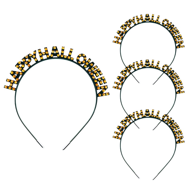 Flgo Băng Đô Đính Đá Chữ Lấp Lánh Cho Bé Gái Dự Tiệc Halloween