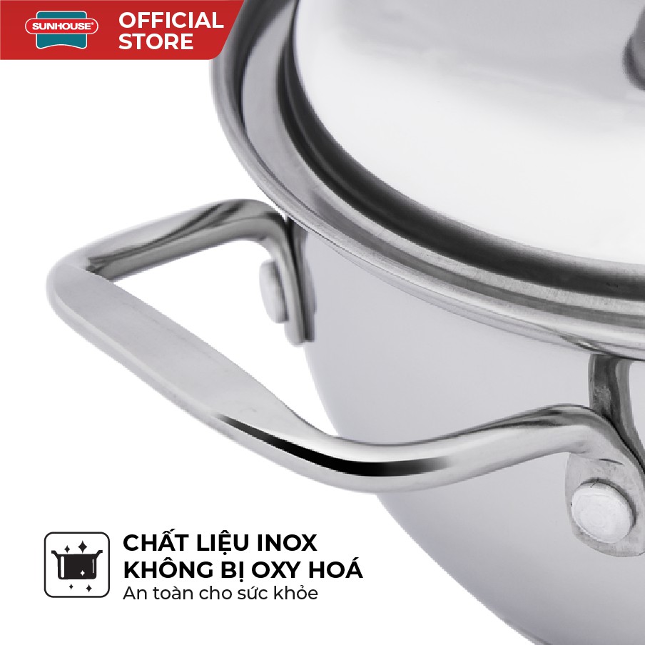 Bộ nồi inox 3 đáy Sunhouse SH335